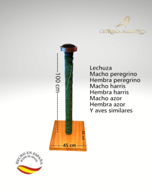 Posadero Alto de Madera Forrado con Césped Artificial (100 cm)