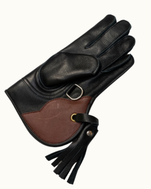 Lúa Cuero Negro: Lúa de Cetrería Infantil (Talla S) – Cuero Granulado de Alta Resistencia para Niños